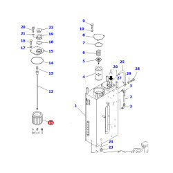 copy of 07063-01100 фільтр гідравліки KOMATSU D155A, D65E, PC70, PC100, PC120, PC128US, PC130, PC180