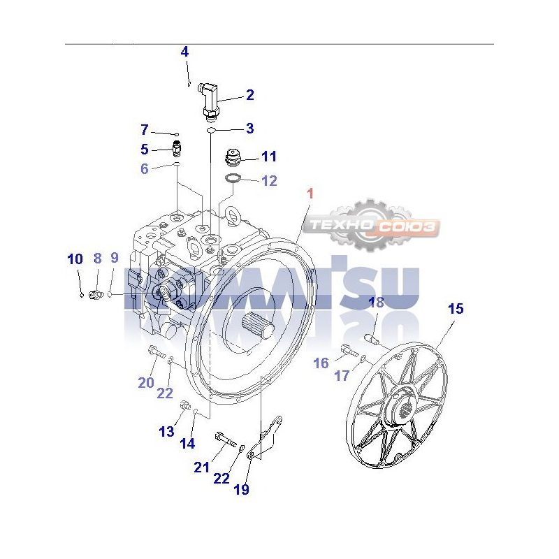 Гидравлический насос Komatsu PW160-7K