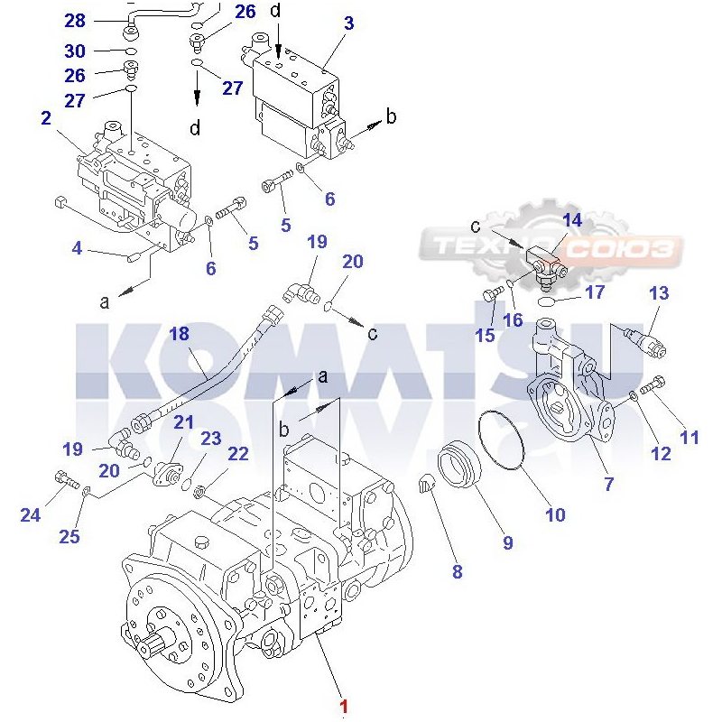 Гидравлический насос Komatsu PW170-5K