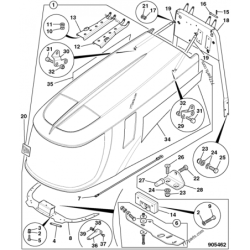 332/r7873 трос для засувки капота jcb 2170, fastrac 2155