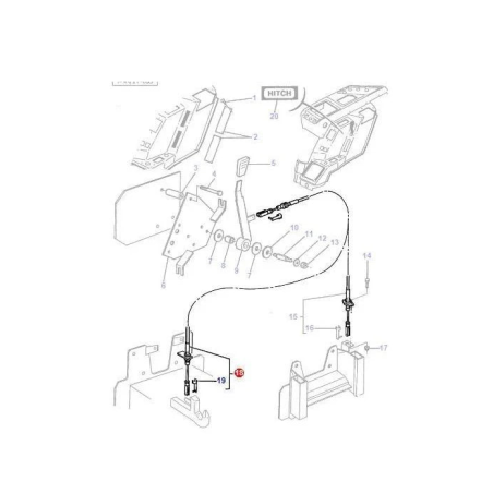 3619363m1 трос підйому зчіпного пристрою massey ferguson 3000 series, 3600 series, 3635, 3645, 3655