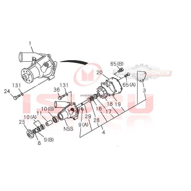 1136108760 помпа водяная ISUZU 6BG1.