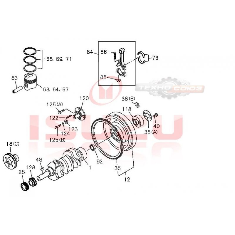 8944115682 поршень ISUZU 3KC1.