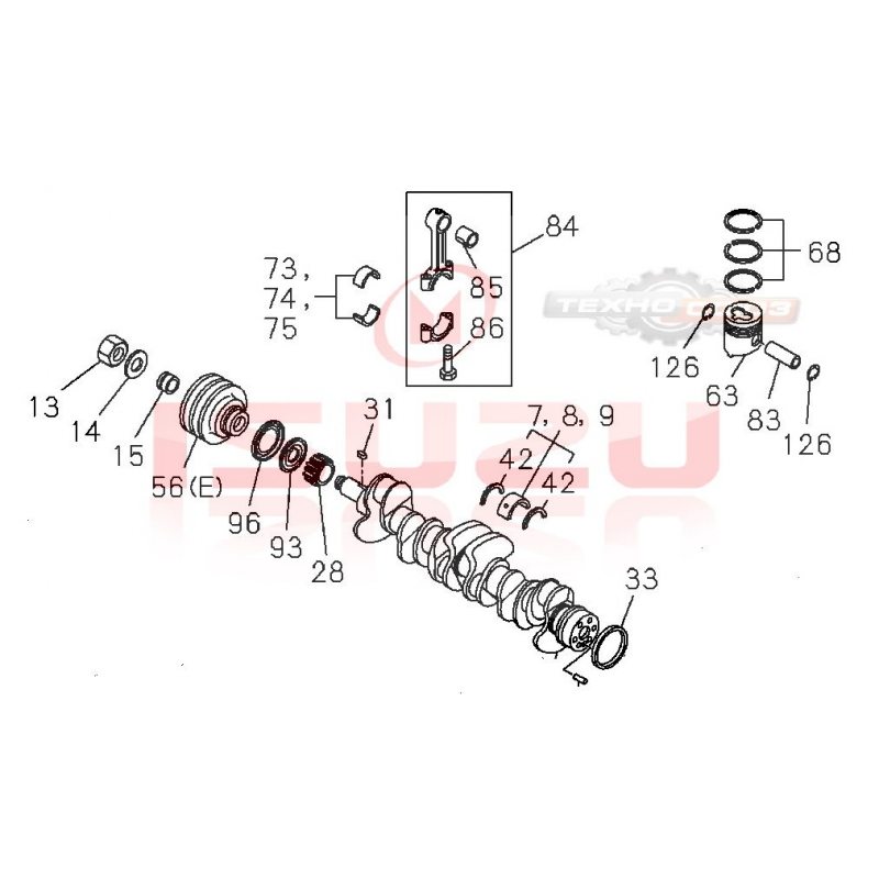 1121117450 поршень ISUZU 6BB1.