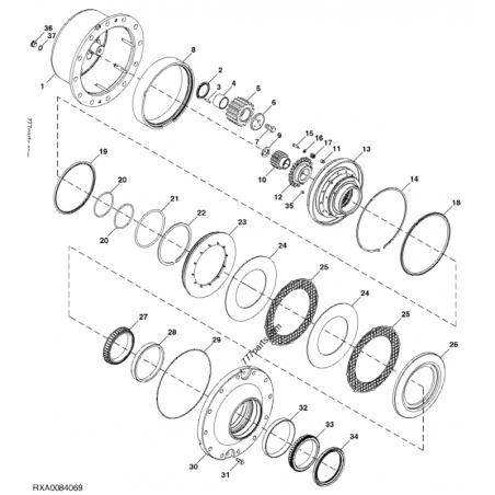 пружина стиснення, повернення R187538 John Deere