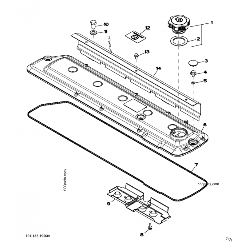прокладка коромисла для 6-циліндрових двигунів R524497 John Deere