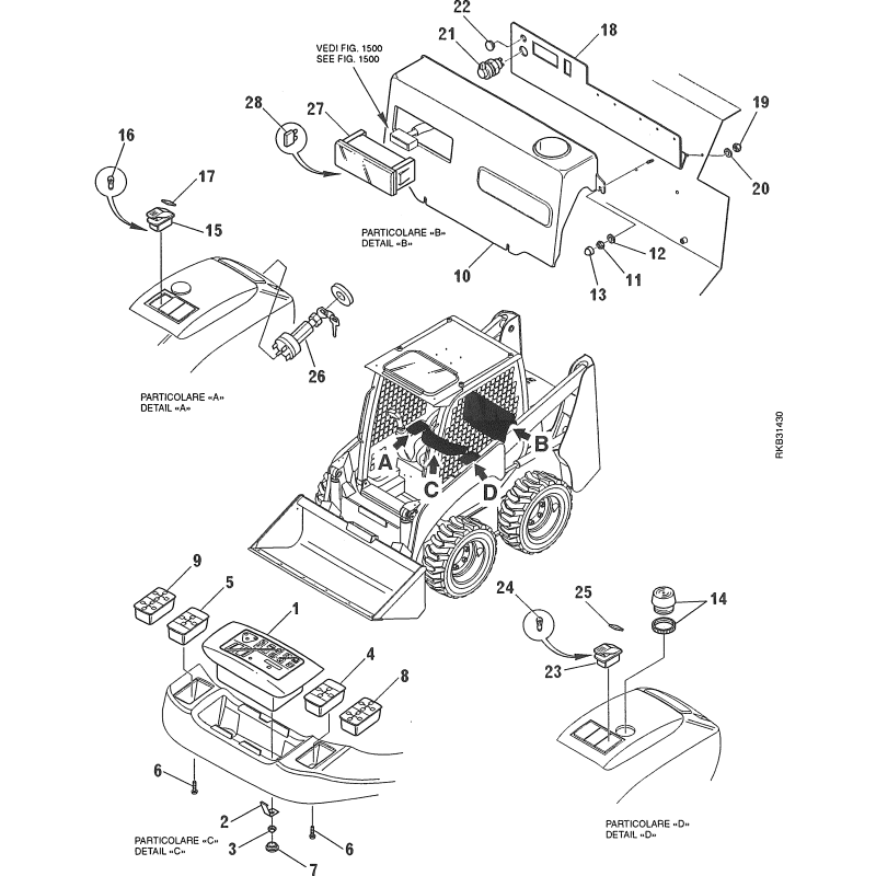 37a-54-14240, 37a5414240 панель приладів KOMATSU CK20, CK25, CK30, CK35