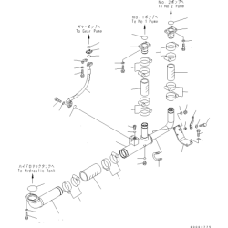 07298-01407, 0729801407 патрубок тиску трансмісії KOMATSU PC600, WA800