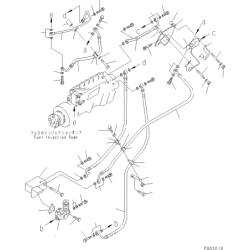 6215-71-7830, 6215717830 патрубок паливної лінії 1/2 KOMATSU SA12v1401u