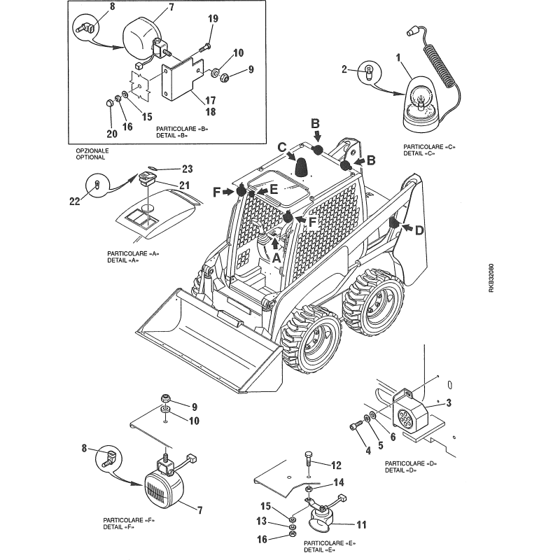 885111132 головне світло KOMATSU CK20, CK25, CK30
