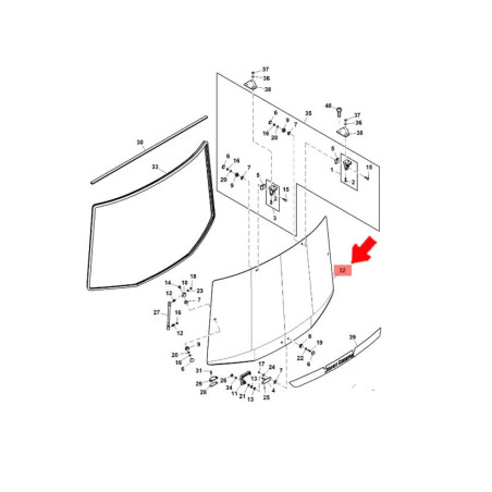 R127903, R564764, R537492 скло заднє  John Deere