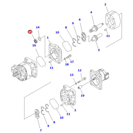 705-17-03890 сальник насоса гідравліки komatsu wa380, wa400, wa430, wa600, wa800, wa900, wd600